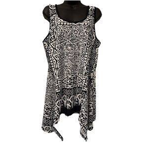 ECI New York Slip Mini Dress Spaghetti Strap Y2K Size Large Black And‎ White